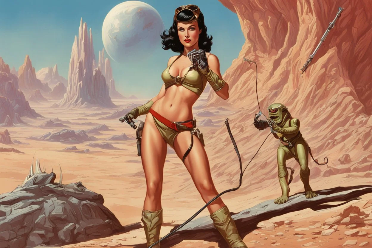 Sci-fi pin-up girl on an alien planet, John Carter of Mars