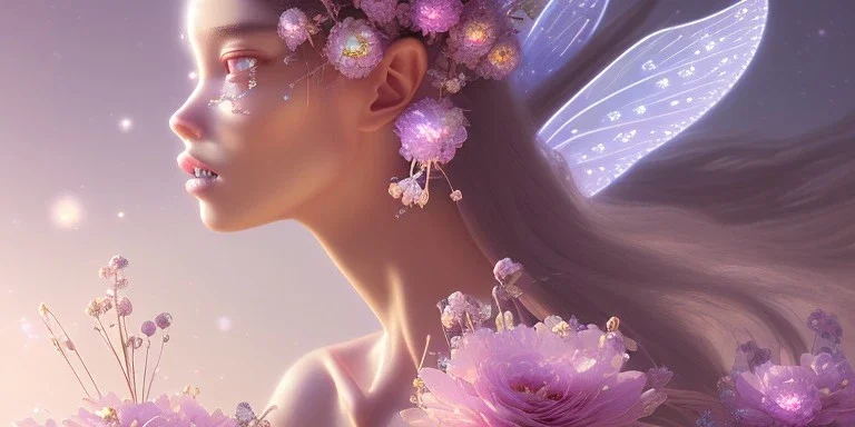 crystal subtle flower in a galactic ambiance beautiful fairy, transparent, delicate colors, in the foreground, full of details, smooth，soft light atmosphere, light effect，vaporwave colorful, concept art, smooth, extremely sharp detail, finely tuned detail, ultra high definition, 8 k, unreal engine 5, ultra sharp focus