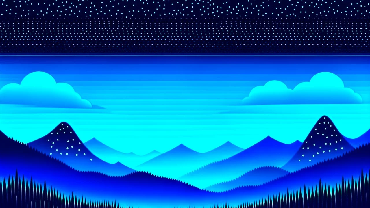 Night time background cartoon of hills