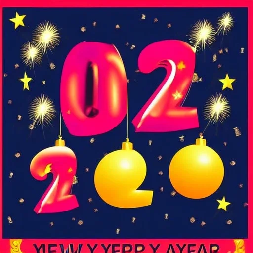 New Year wishes poster in English