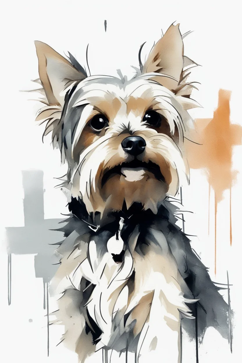 Yorkshire terrier in the style of Willem Haenraets, Yoji Shinkawa, Guy Denning, Florian Nicolle