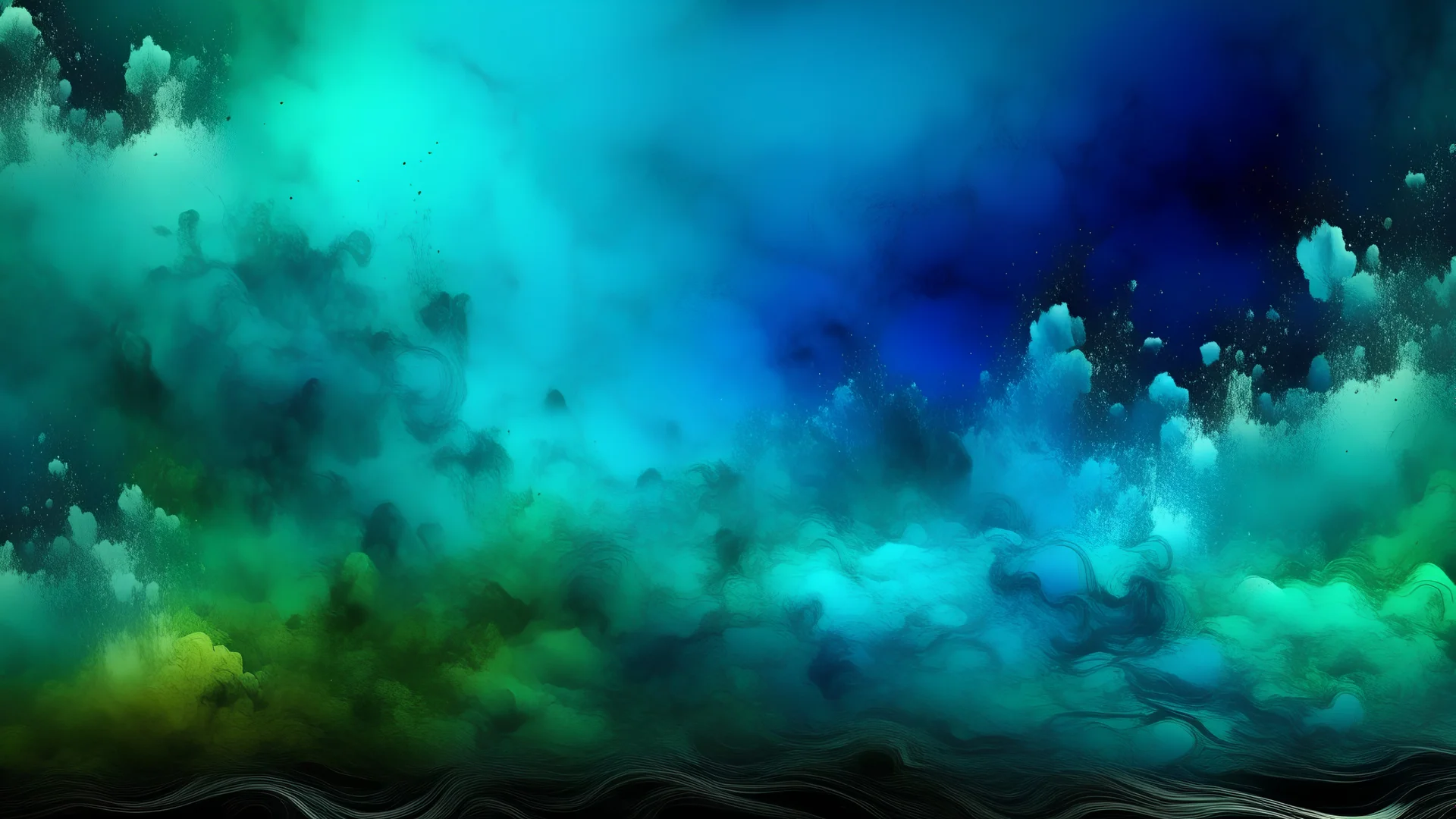 blue, green abstract, clouds, stain, grain, particles, dust