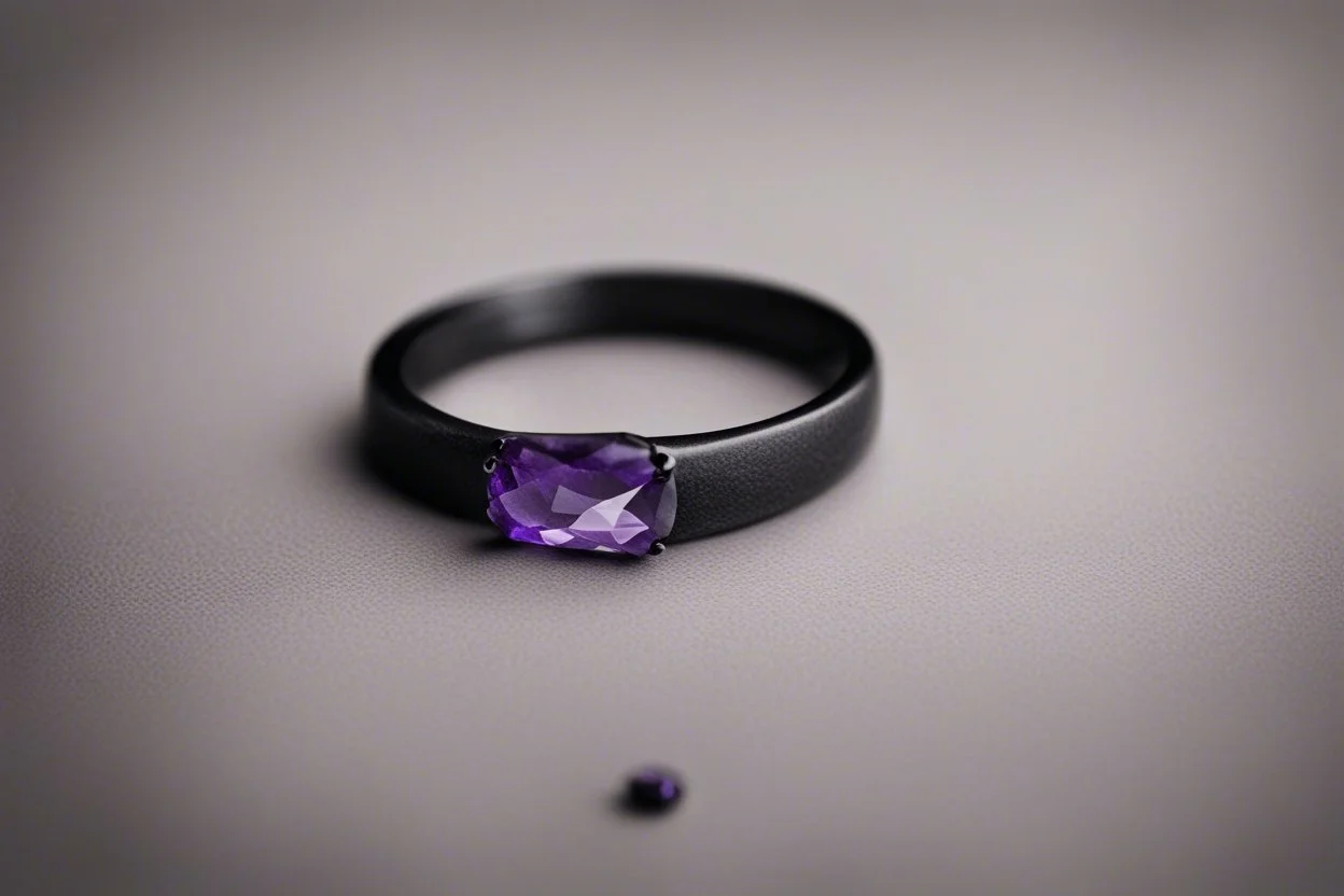 небольшое чёрное кольцо с лиловым камнем выпало на пол.