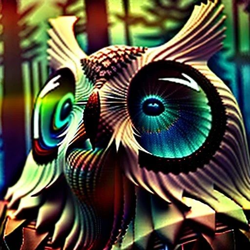 intricate details, realistic, octane, unreal engine, portrait, natural lighting,zoomed out + portrait, volumetric lighting, shiny,extreme detail, Photorealism, High detail, Hyper realistic Owl in forest, macro lens blur,abstract paint, sharp,eos5d mark 4, ef 85mm 5.6, focus, trending by artstation