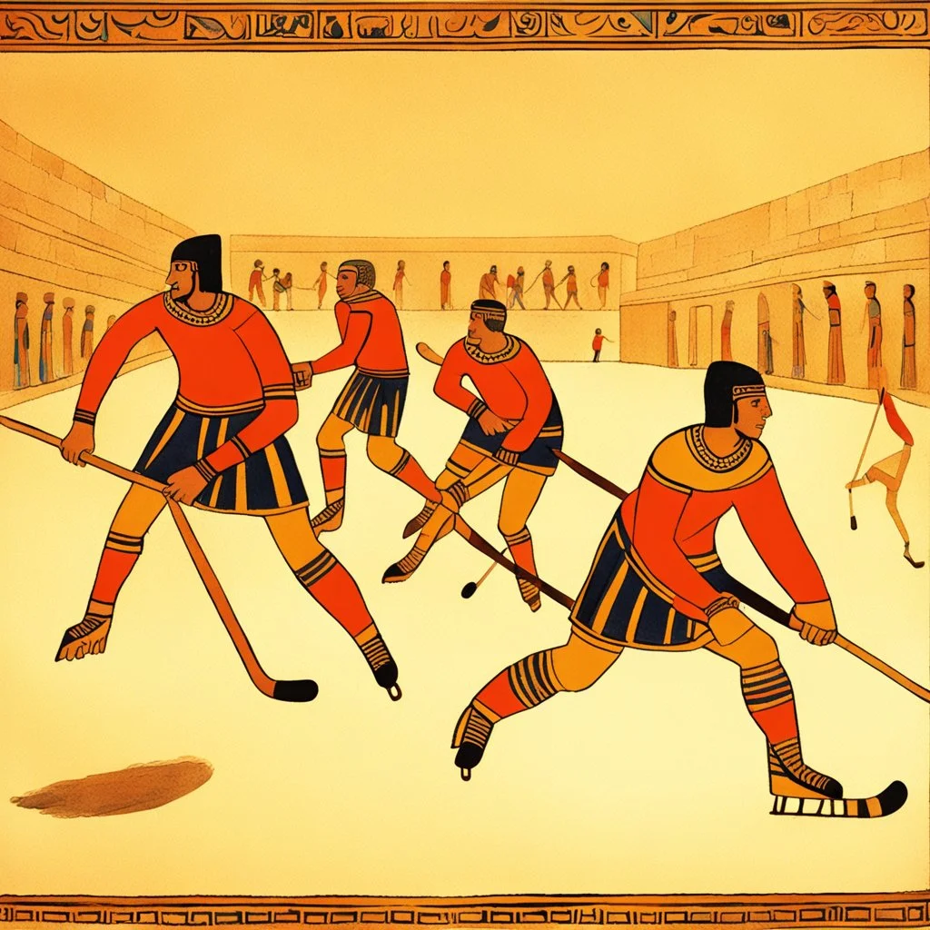 An ice hockey game in Ancient Egypt