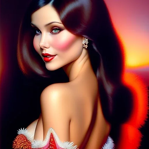 Ultra detailed fullbody Portrait in oil on canvas of beautiful busty Vampirella ,extremely detailed digital painting, extremely detailed face, crystal clear eyes, mystical colors ,perfectly centered image, perfect composition, rim light, beautiful lighting,masterpiece ,8k, stunning scene, raytracing, anatomically correct, in the style of Steve Jung and robert e howard and Wizyakuza and Ohrai Noriyoshi and Simon Bisley and uncannyknack.