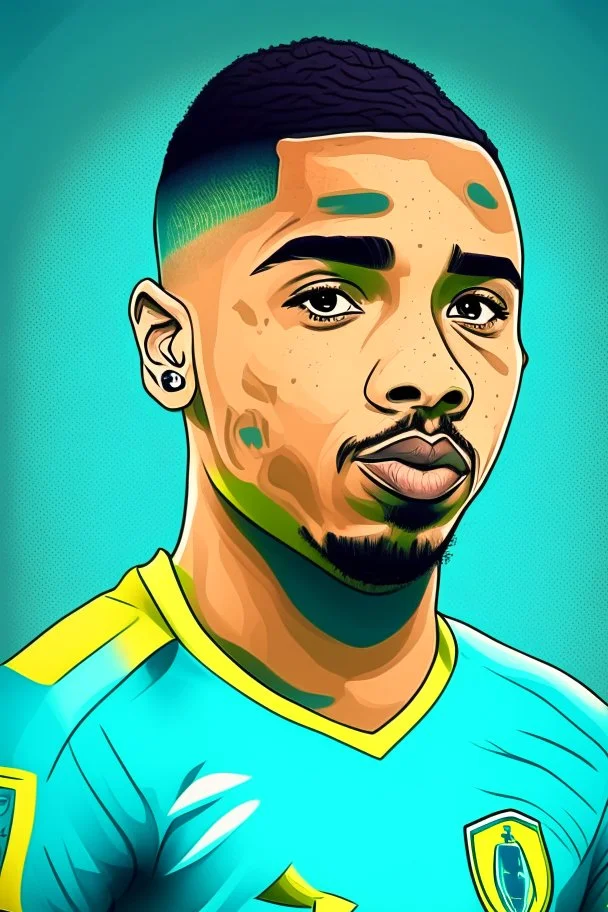 Gabriel Jesus Brazilian football player ,cartoon d