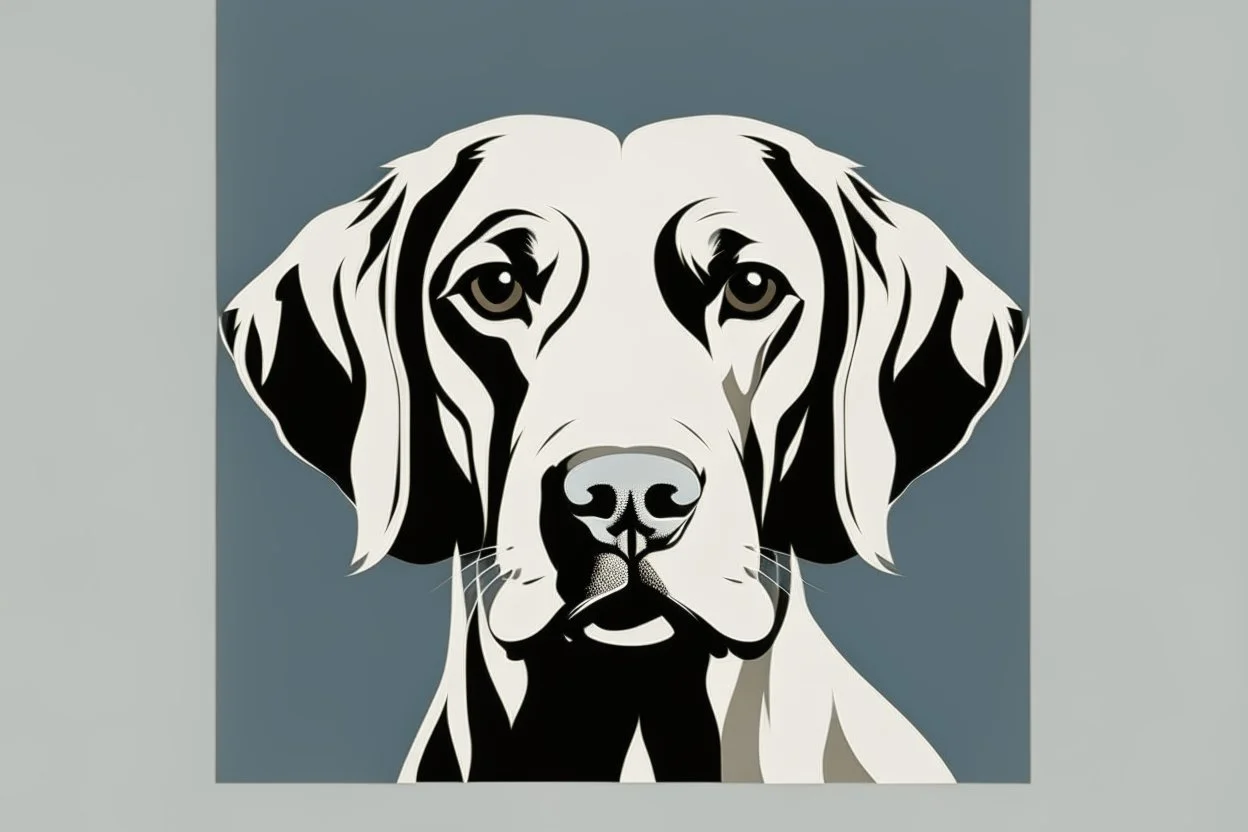 Weimaraner Dog clipart style simple stencil