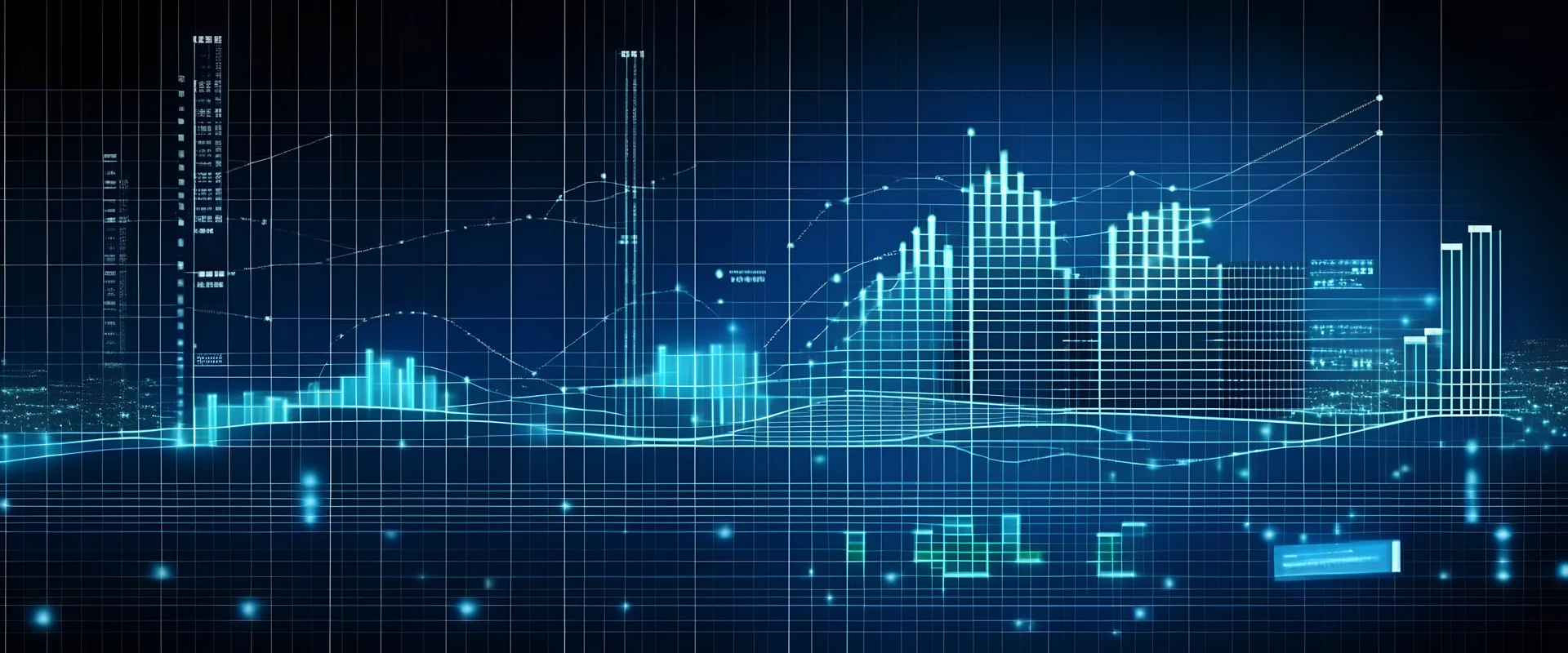 Big data chart on city backdrop.Business development, financial plan and strategy.Analysis financ