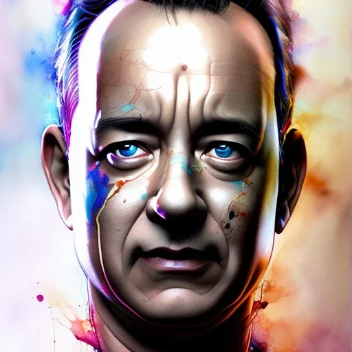 photorealistic Tom Hanks, watercolor illustration by <agnes cecile> <Yoji Shinkawa>, natural tones, ornate and intricate detail , soft smooth lighting, soft pastel colors,