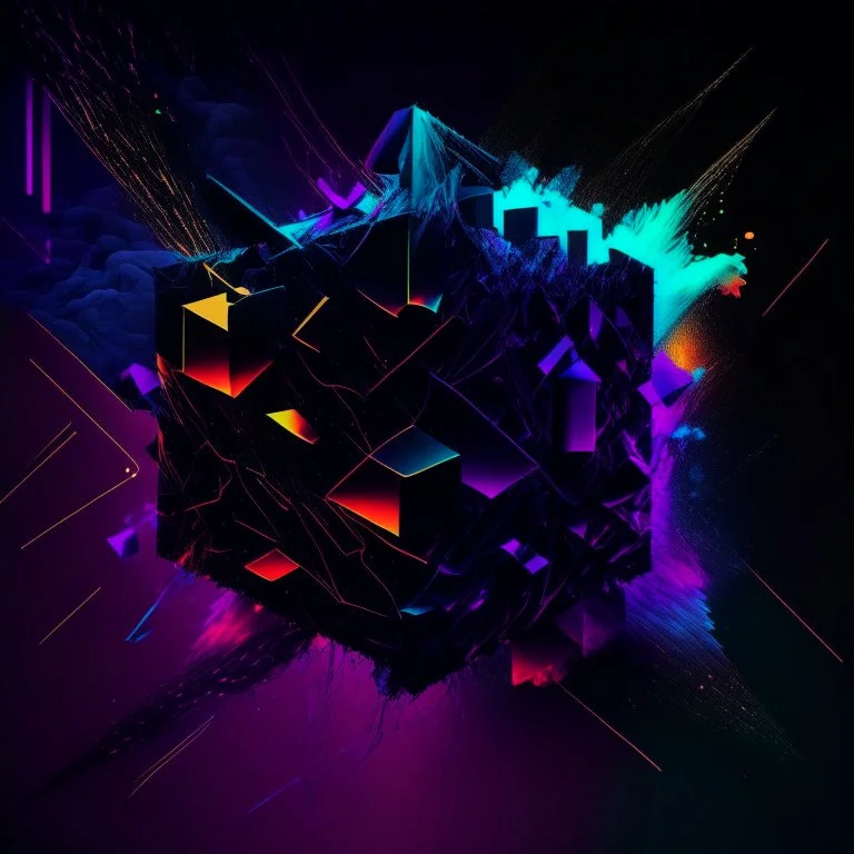 darker vivid colors Blockchain blockhain not arrange in cube