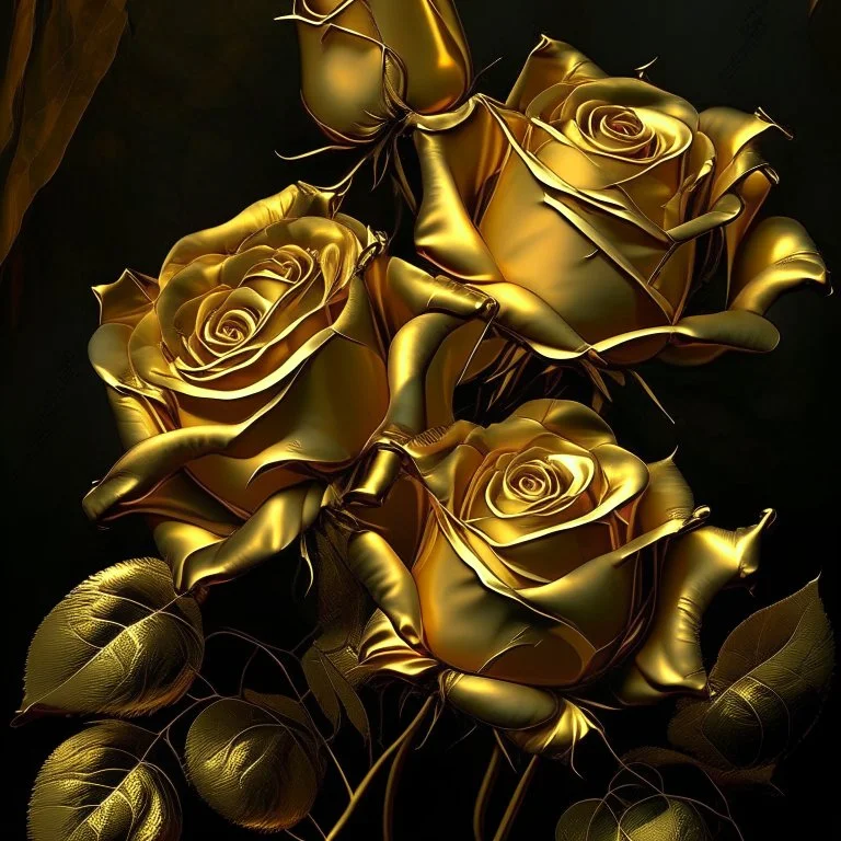 gold roses