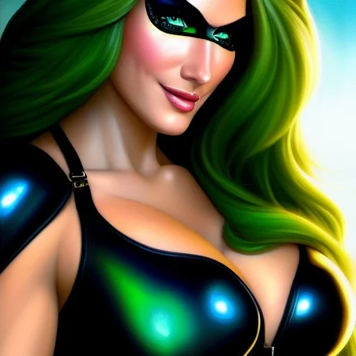 ultra detailed fullbody portrait of beautiful booty busty Black Canary, wearing skintight costume, extremely detailed digital painting, intrincate, extremely detailed smiling face,crystal clear Big Green eyes, in the style of adam hughes , mystical colors , perfectly centered image, perfect composition, rim light, beautiful lighting,8k, stunning scene, raytracing