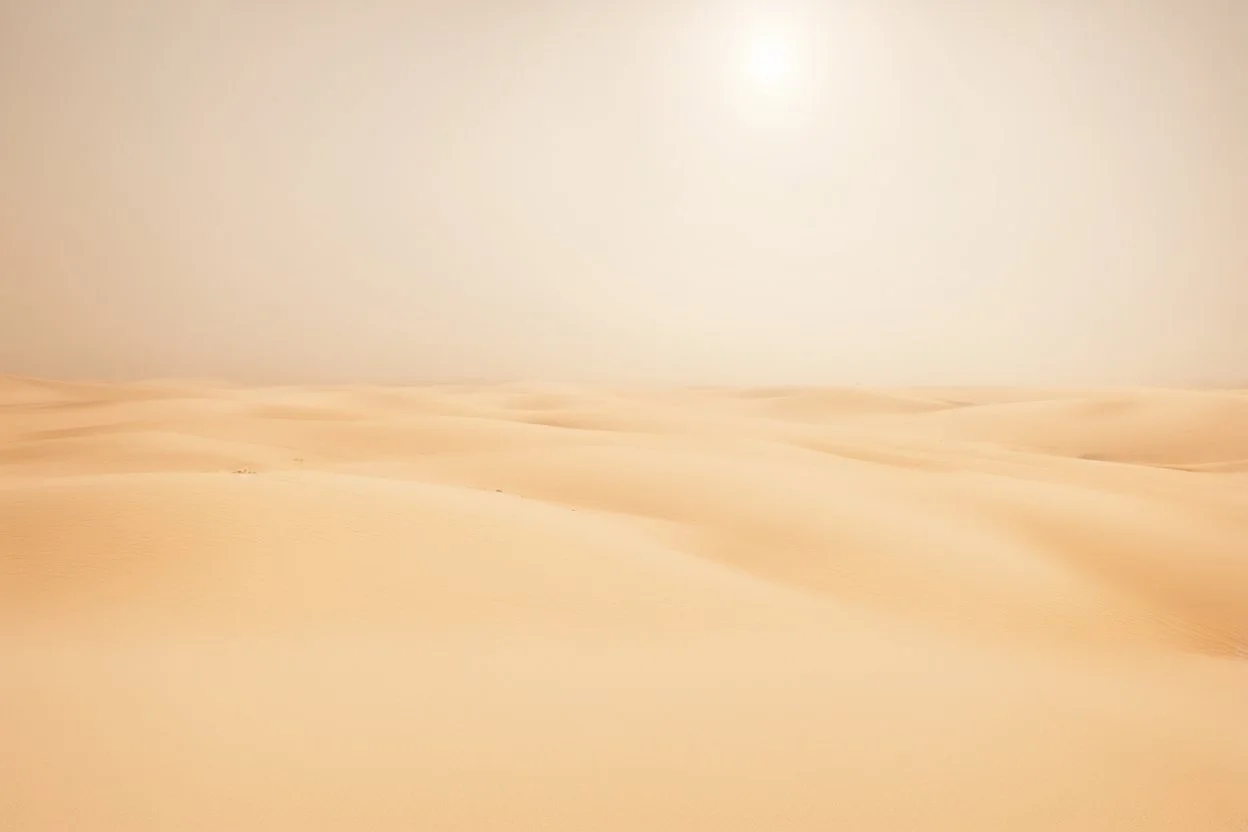 vast desert with sand storm