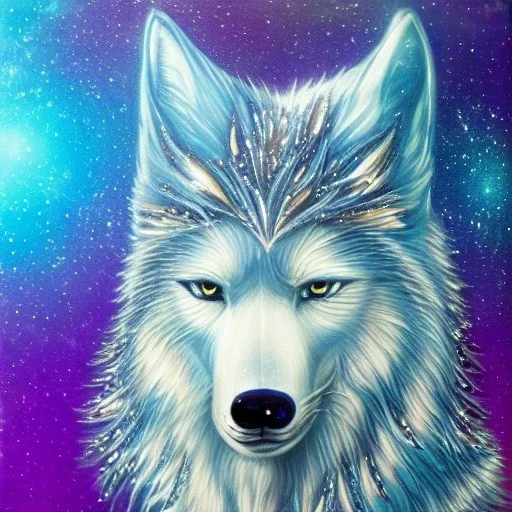 A magical sparkle wolf