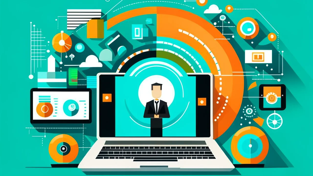 An eye-catching image that creatively represents digital marketing, combining digital assets with professionalism, making it the perfect fit for the article.