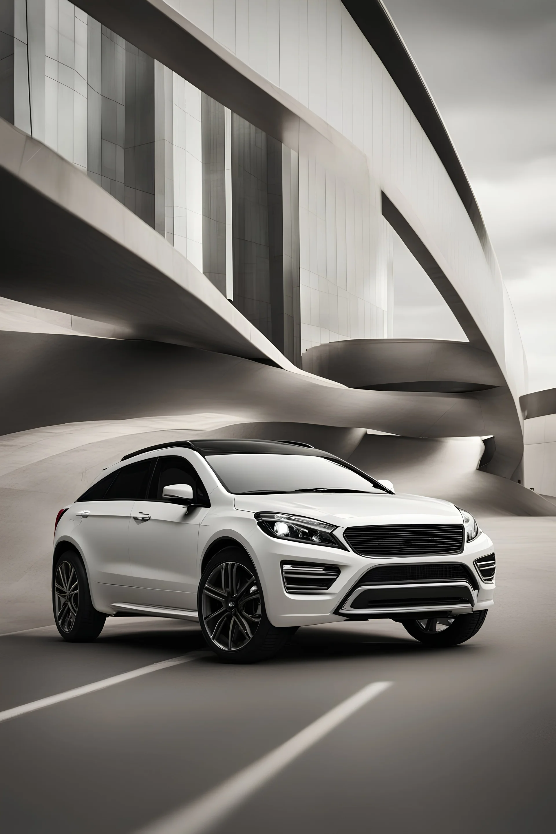 new modern car on white backround