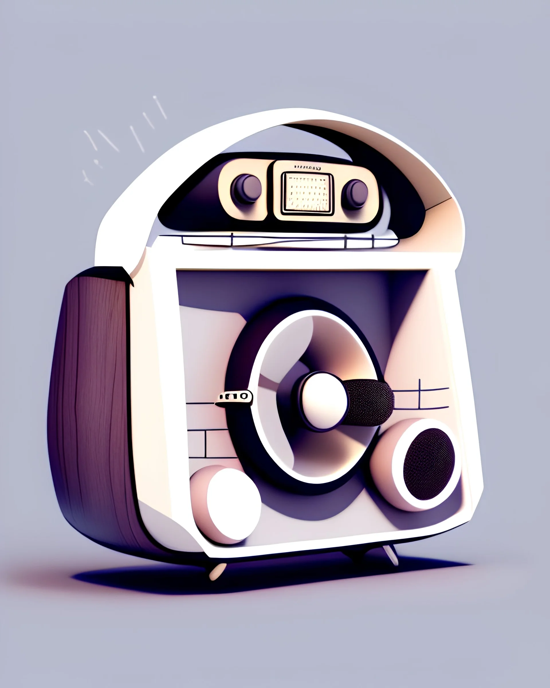 Baby radio design, asymmetrical balance, sketch