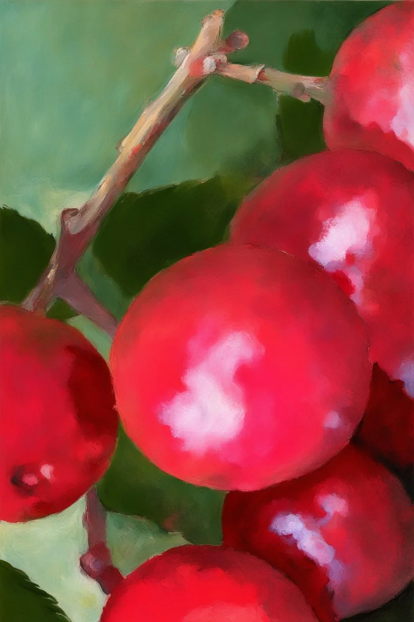 Sumptuous red berries; post-impressionism; abstract art; Vincent Van Gogh