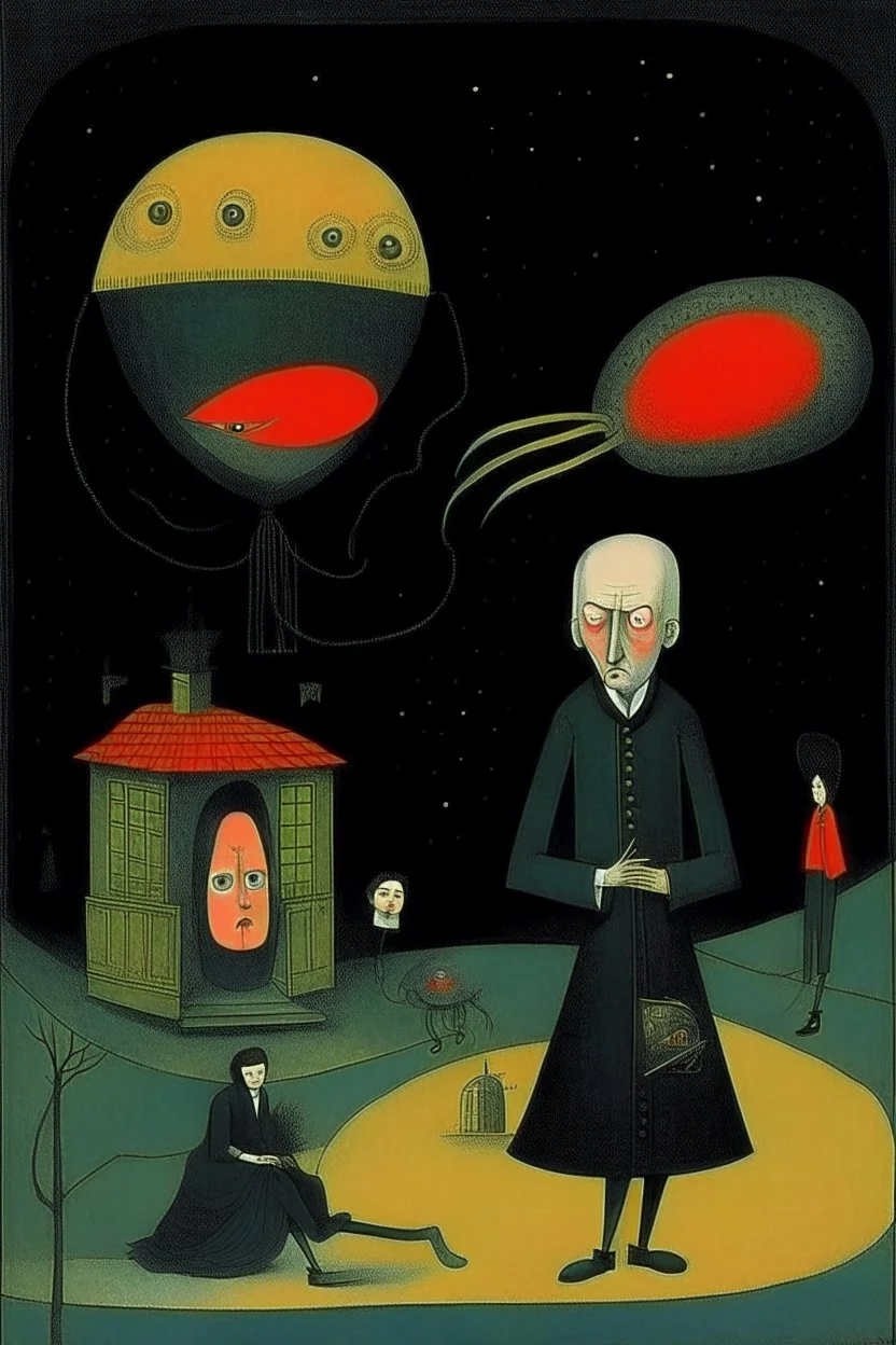 Surreal sinister weirdness Style by Duy Huynh and Clive Barker and Max Ernst, fractional reserve daydream <lora:SurrealHorror:0.6> , strange inconsistencies and absurdities, eerie, weird colors, smooth, neo surrealism, abstract quirks by Bruno Munari, album art