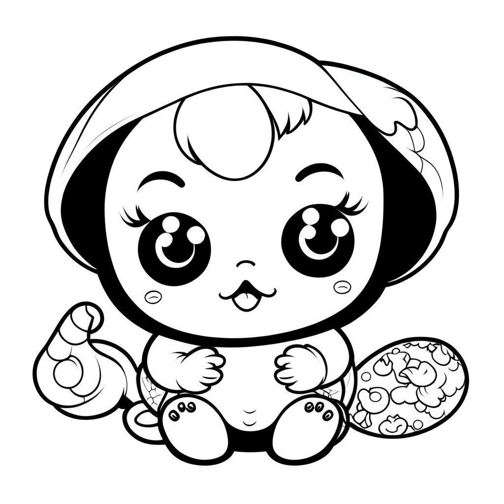 create a 2d black outline, "cute kawaii baby death coloring book for kids", coloring page, low details design, black contour, coloring page design, simple background, colorful , card style, coloring page for kids, white background, sketch style,