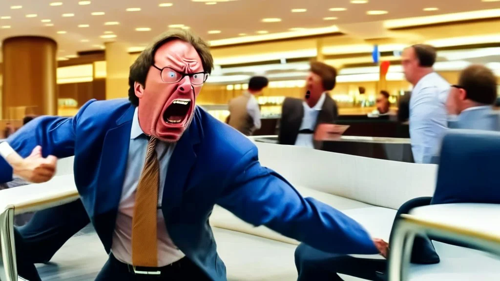 security denying man having a tantrum from airport lounge