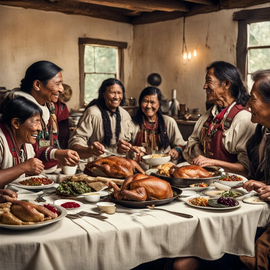 Thanksgiving dinner among the Cherokee