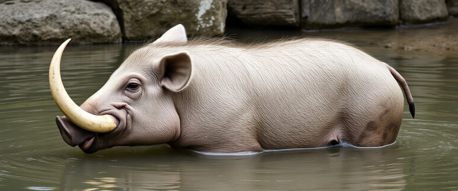 4. Babirusa A pig with tusks that grow upward and curve back toward its skull. Evolution said: “Let’s experiment.” 🐘