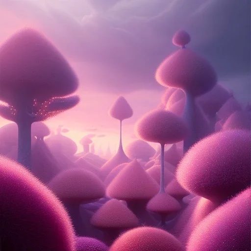 pixar style, volumetric pink sky environment and background, volumetric lighting, dramatic lighting, realistic painting of a glas, transparent sphere full with marmelade, detailed digital painting, extreme dense and fine, anime, ornate, colour-washed colors, elegant, small minutiae, tiny features, particulars, centered, smooth, sharp focus, renderman gofur render, 8k, uhd, detailed eyes, realistic shaded volumetric lighting, caustics, backlight