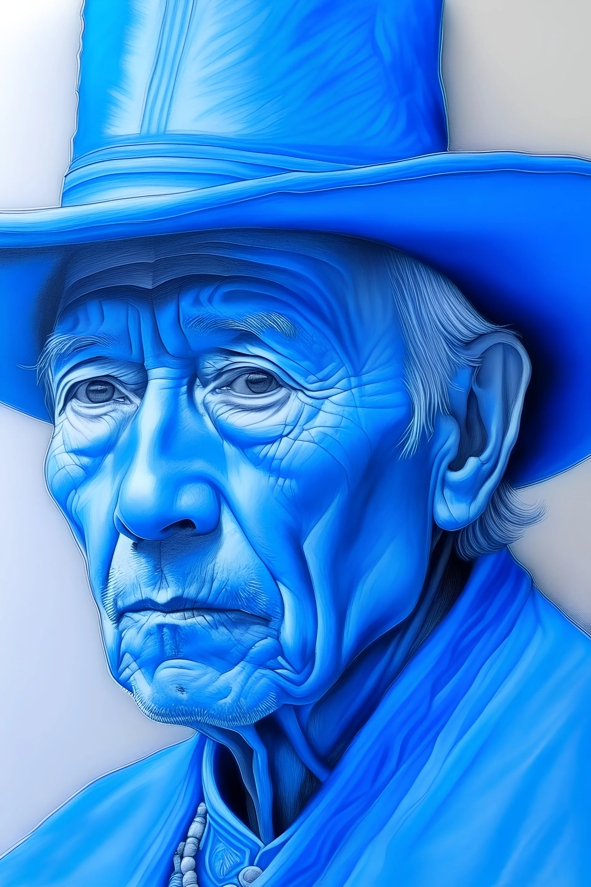 Salazar painted with blue pencil