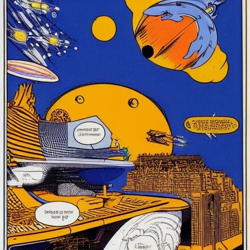 starships versus space monster in the cosmos by winsor mcCay and flash gordon