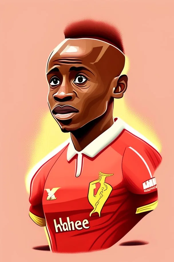 Sadio Mane Footballer cartoon 2d