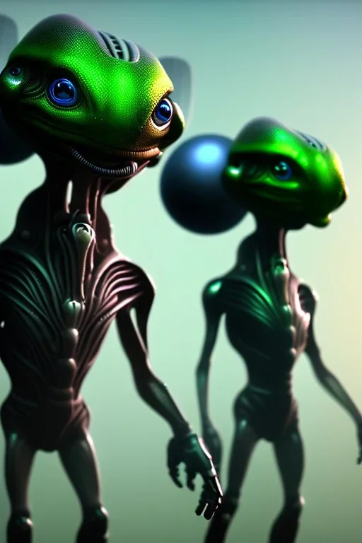 full length aliens clean art NFT, blender 3d