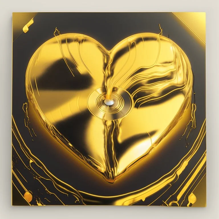 golden vinyl electric heart