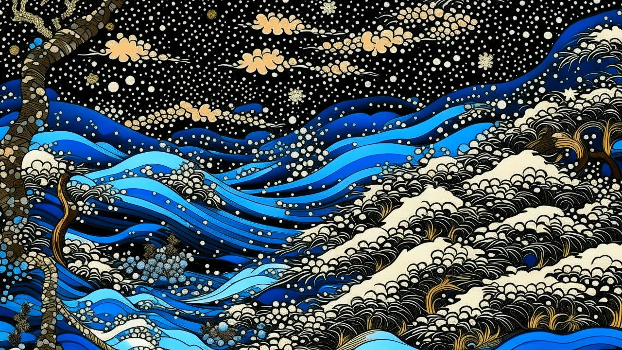 "Paint the serene infinity of the cosmos in the timeless style of Ukiyo-e, an ancient Japanese art form. Capture the breathtaking allure of swirling galaxies, radiant stars and flirtatious meteorites juxtaposed alongside traditional floating world motifs. Elevate the ordinary into the extraordinary, anchoring the celestial wonders into familiar, yet subtly transformed Ukiyo-e landscapes. Create a space Ukiyo-e masterpiece where the ethereal meets the earthly."