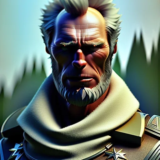 Clash of clans art style of a cute clint eastwood, full body, by mobeius, au naturel, hyper detailed, digital art, trending in artstation, cinematic lighting, studio quality, smooth render, unreal engine 5 rendered, octane rendered, art style by klimt and nixeu and ian sprigger and wlop and krenz cushart