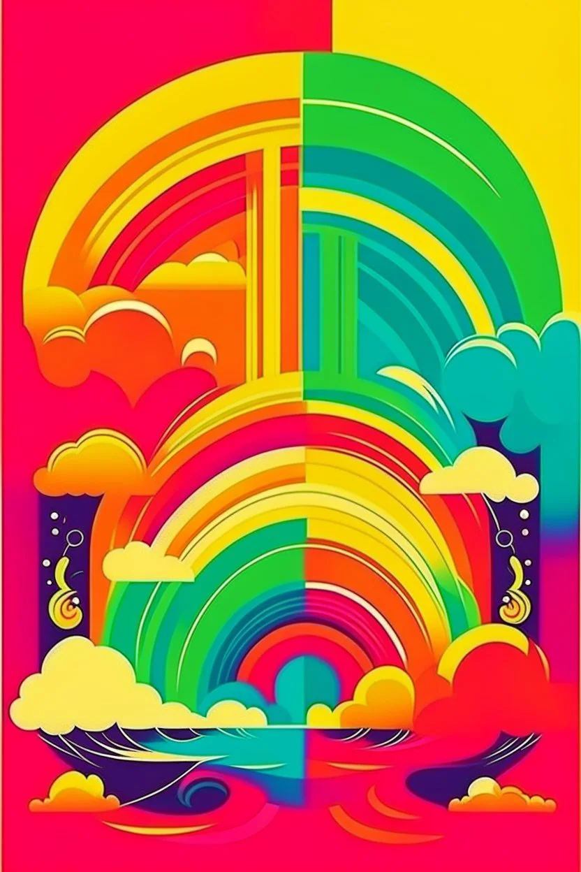 poster for a festival vector rainbow