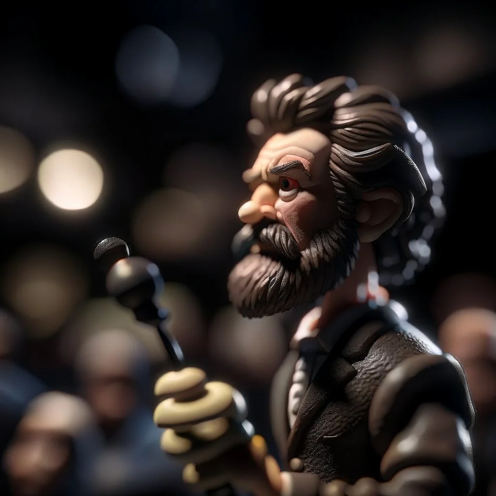 Espen Hæhre with thick hairy eyebrows, and tiny mic, directing orchestra, photo-realistic, shot on Hasselblad h6d-400c, zeiss prime lens, bokeh like f/0.8, tilt-shift lens 8k, high detail, smooth render, down-light, unreal engine, prize winning