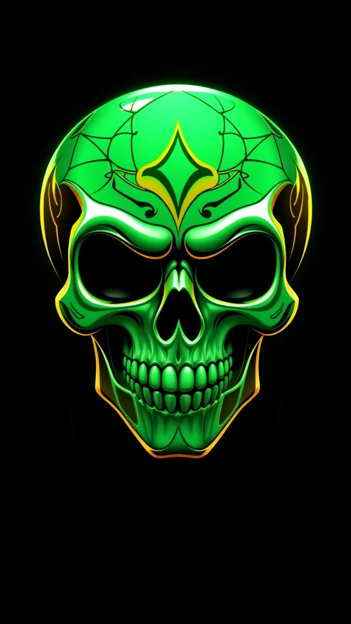 BUIBUI with skull logo with light-green color and black-golden shine webs