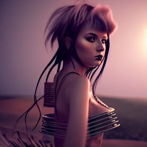 washboardpunk, girl, landscape, hyper detailed octane render, 8k, anime style