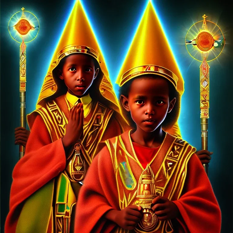 photo, Ethiopian Orthodox child wizard, lasers