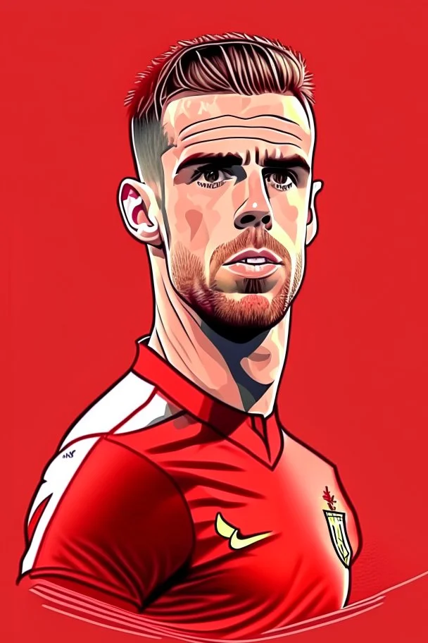 Jordan Henderson English football player cartoon 2d