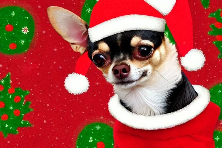 chihuahua Christmas abstract