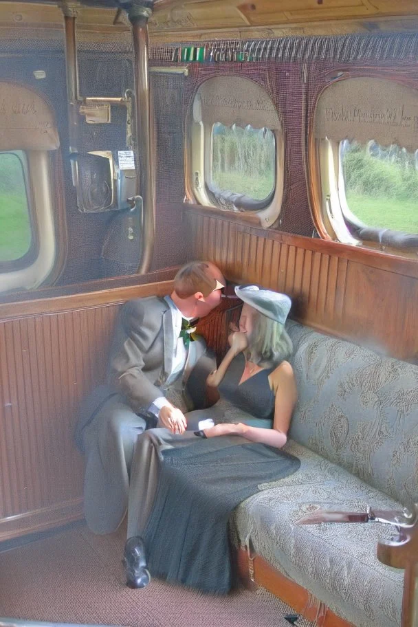 Getting it on in the first class carriage on the steam train.