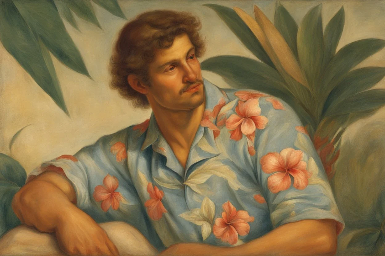 man in Hawaiian shirt by andrea del sarto