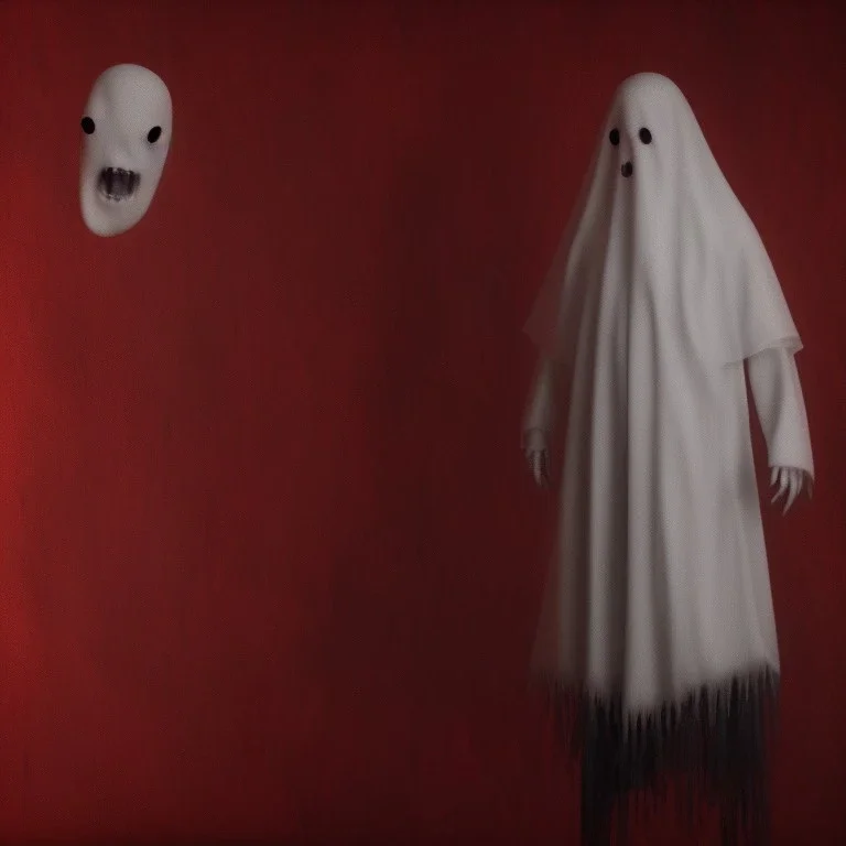 horror ghost red background