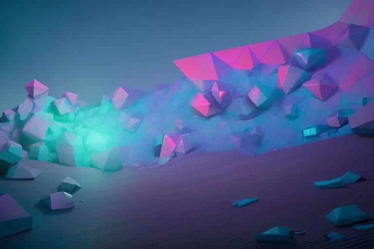 geometric installation abstract rgb 3D landscape