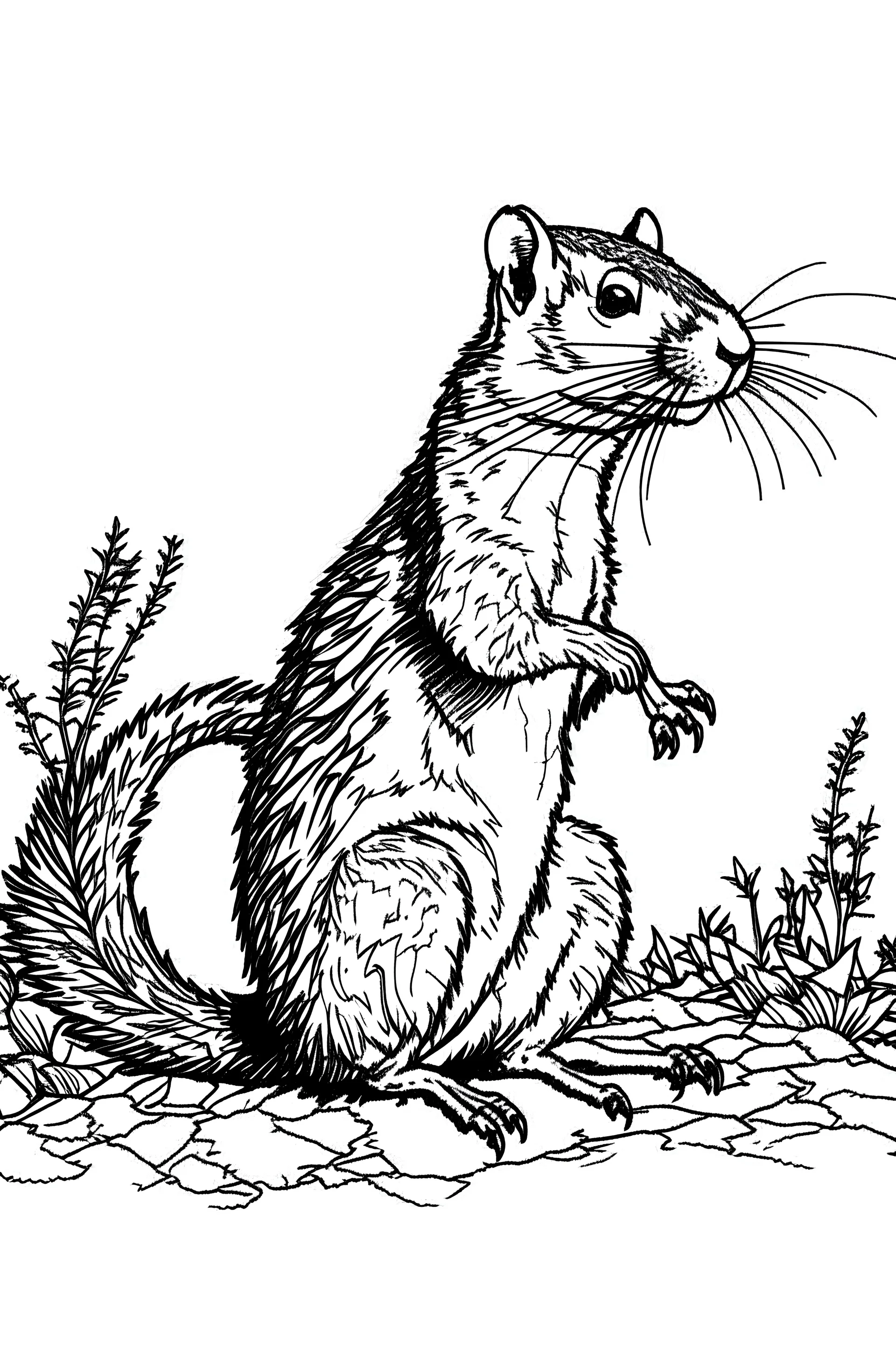 Outline art for African ground squirrel