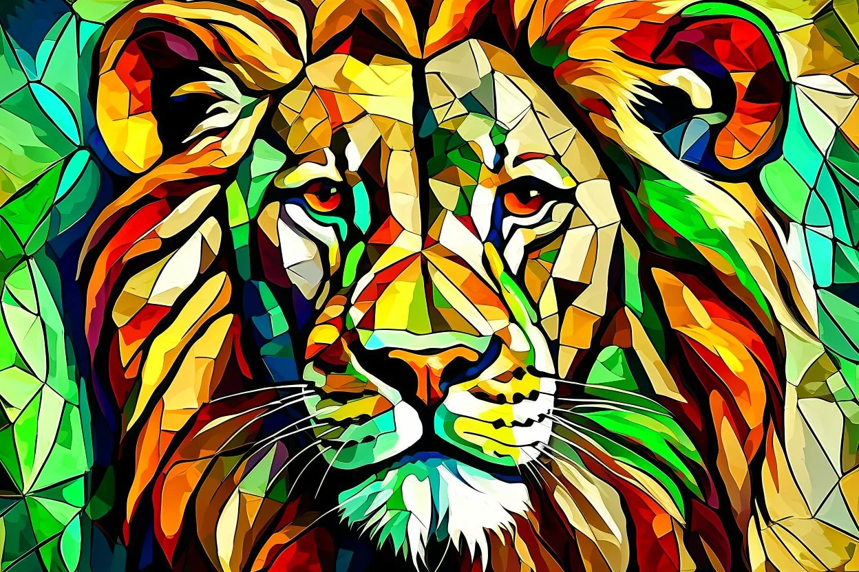 lion picasso style