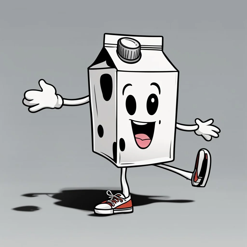 cartoon milk carton dancing